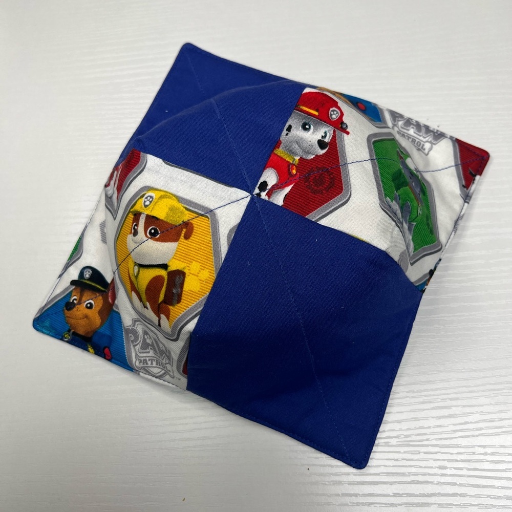 Hand Crafted Bowl Cozy Bowl Holder Microwavable  Cotton Padded Paw Patrol Blue - Picture 3 of 8